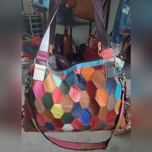 AMERILEATHER Patchwork Leather tote